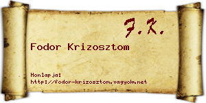 Fodor Krizosztom névjegykártya
